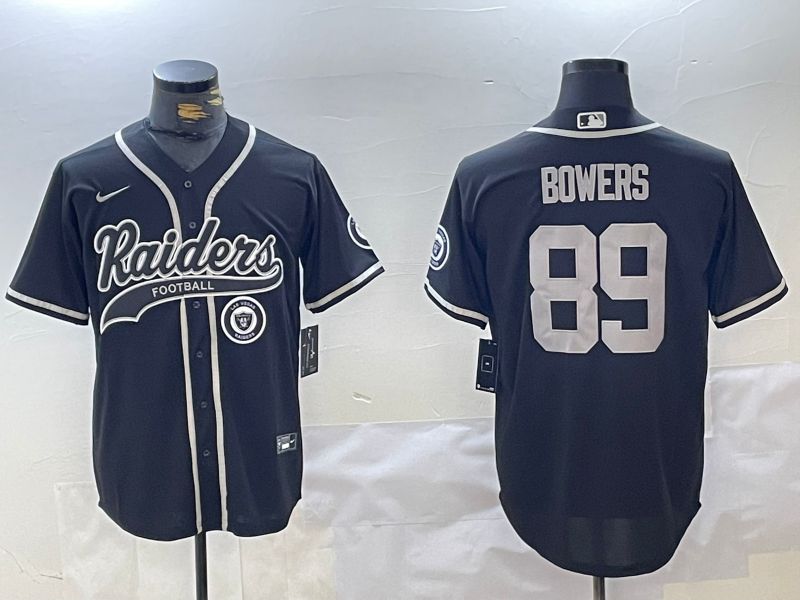 Men Oakland Raiders #89 Bowers Blue Joint Name 2024 Nike Limited NFL Jersey style 3